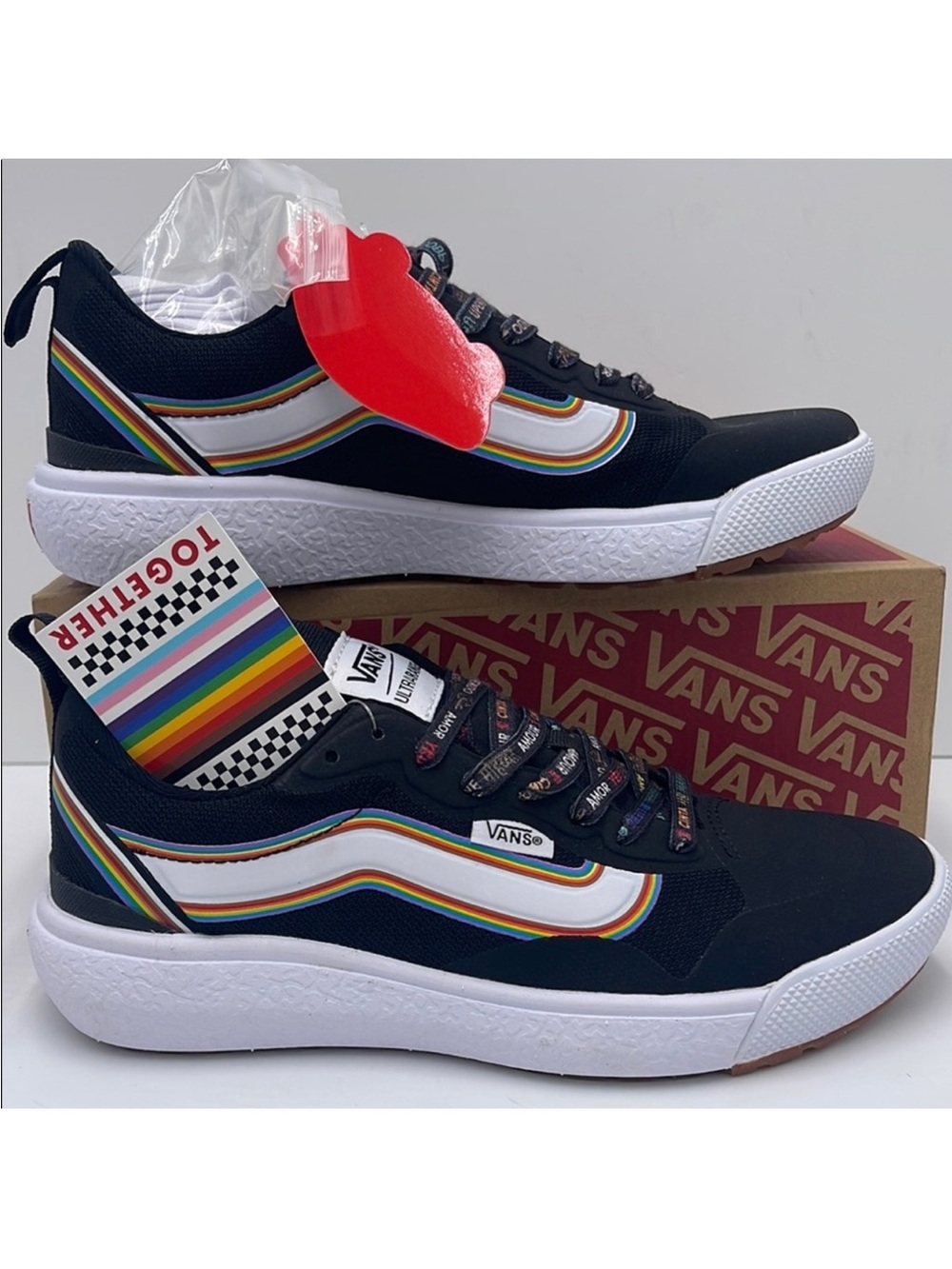 Vans Men 12 UltraRange EXO Pride Black/True White Sneakers | Lightweight Comfort